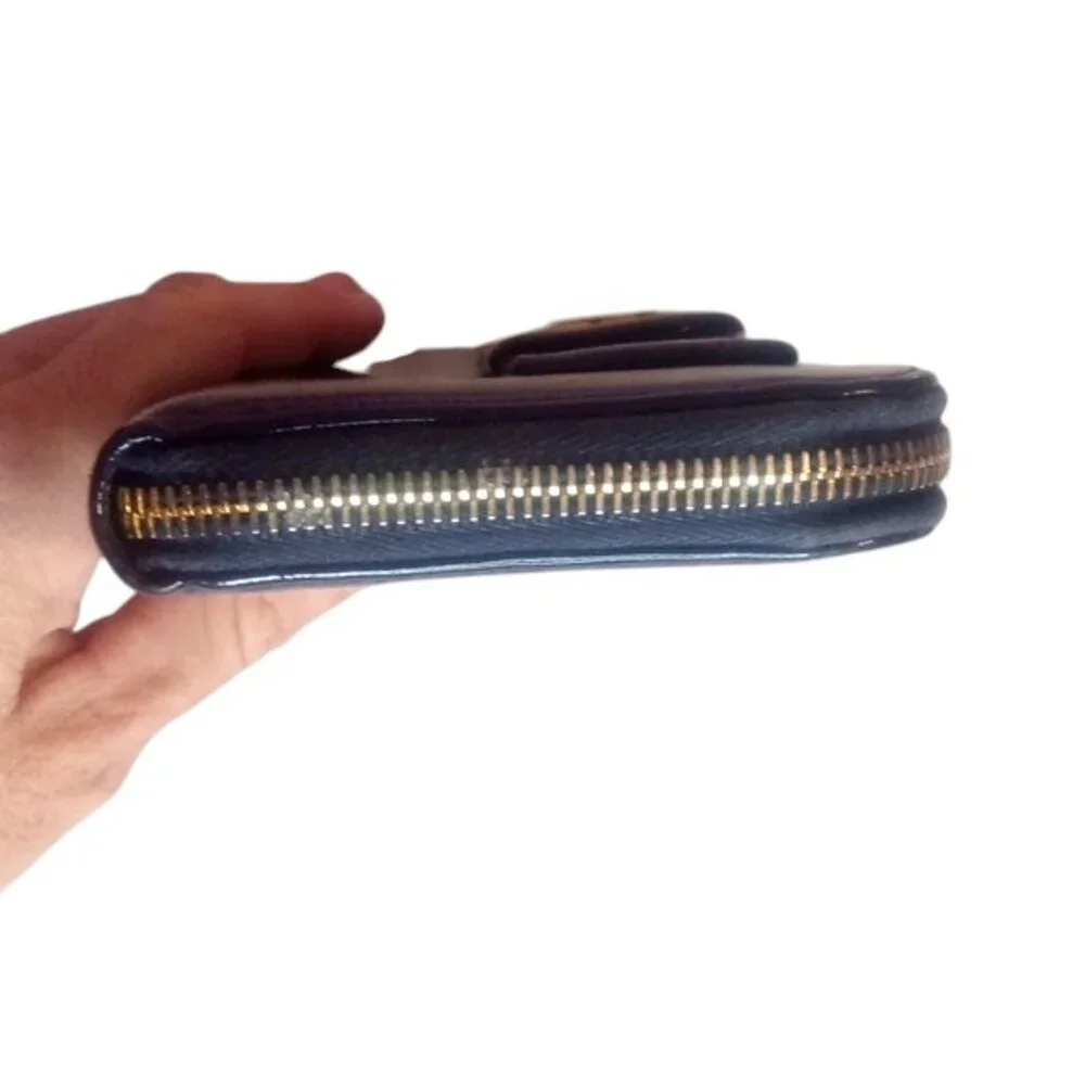 Prada | Saffiano | Royal Blue | Ribbon zip around wallet - Picture 5 of 9